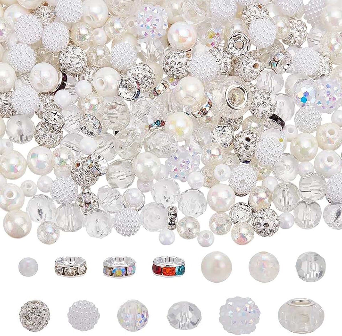 Kralen set voor sieraden maken sieraden maken kralen set inclusief 10mm klei strass kraal glas spacer kraal voor doe-het-zelf sieraden armband ketting oorbel knutselen
