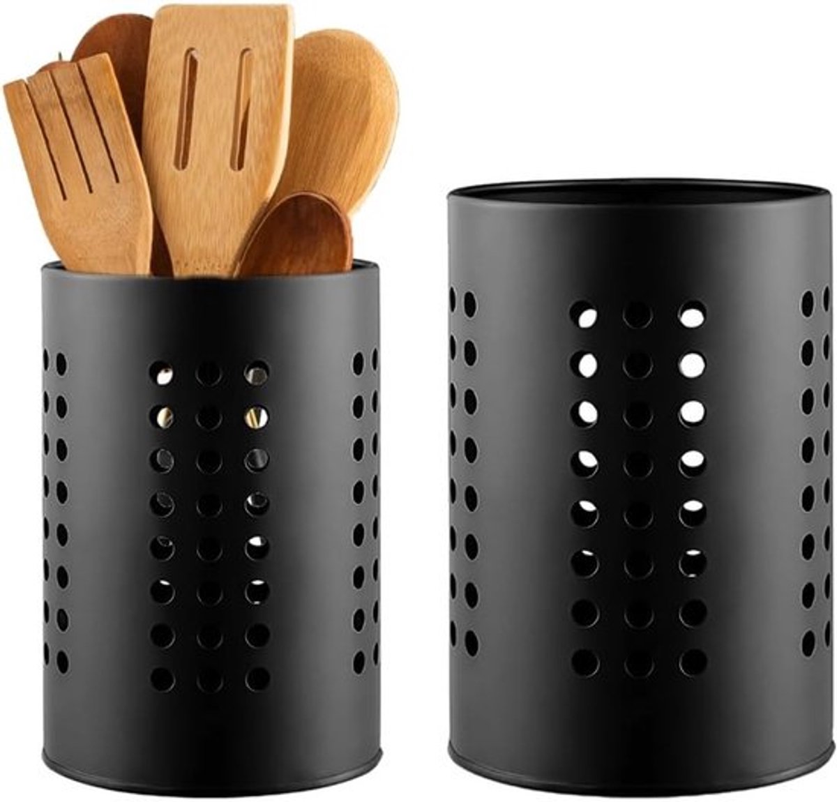 RVS Bestekhouder Set van 2, Organiseer Keukenaccessoires in Vintage Scandinavische Stijl, Ideaal voor Keukeninrichting en Keukenorganisatie