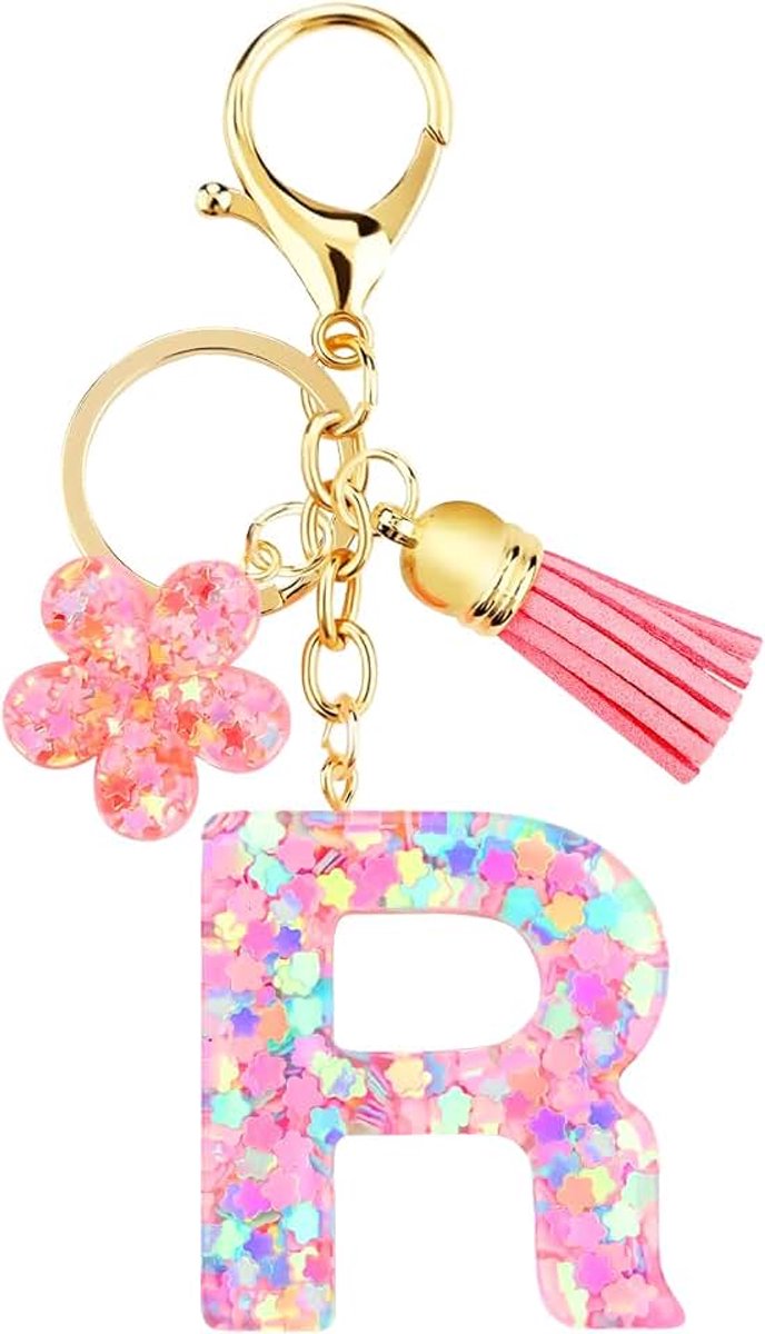 Letter meisje hanger sleutel bloem sleutelhanger met naam Kerstmis eerste schooldag verjaardagscadeau voor vrouwen dames
