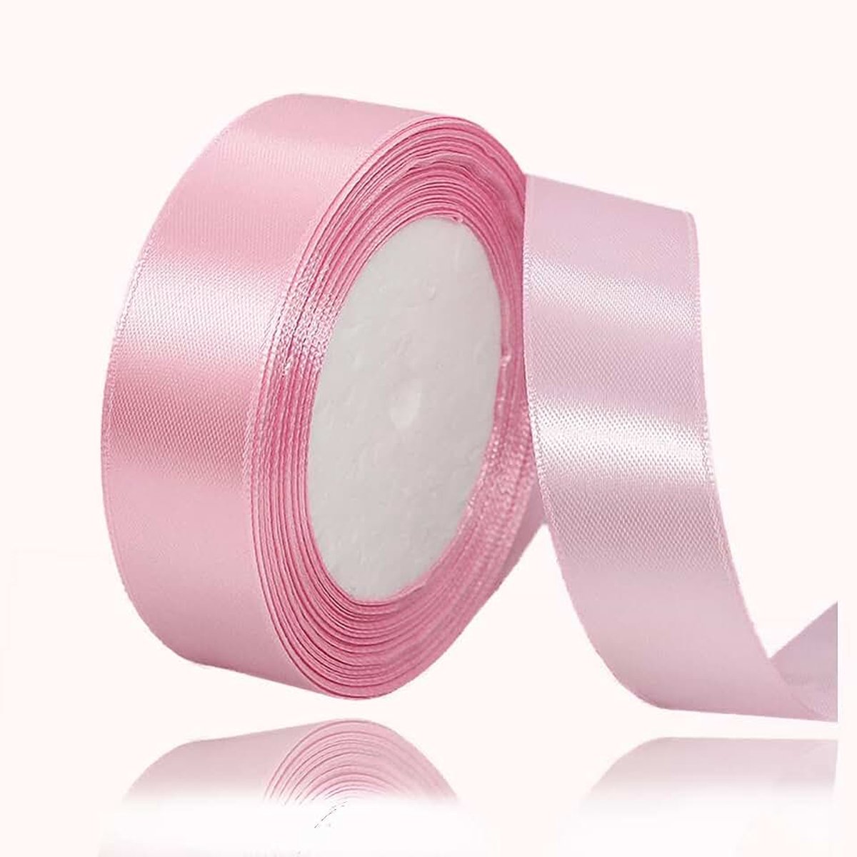 Satijnen Lint voor Geschenkverpakking, 10 mm x 23 Meters Roze Stoflint voor Knutselen, Strikkies Maken, Bloemschikking, DIY Naaiprojecten, Bruidsboeket en Kerstfeest Decoratie