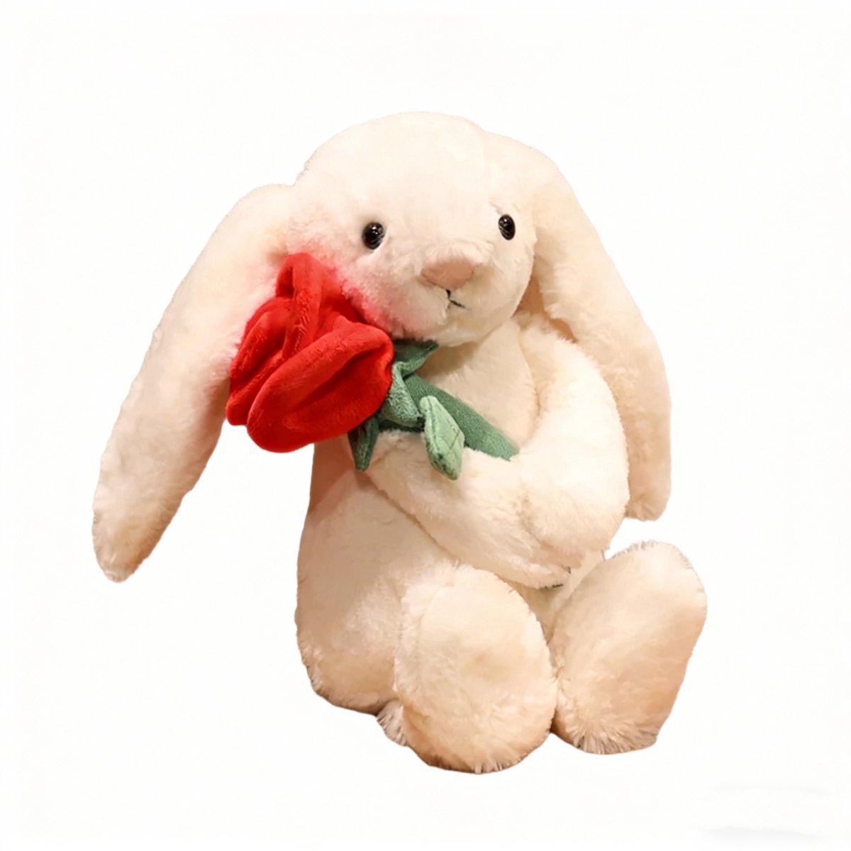 Casalora Pluche Knuffels – Konijn Knuffel 28 cm – Kawaii Konijn met Roos