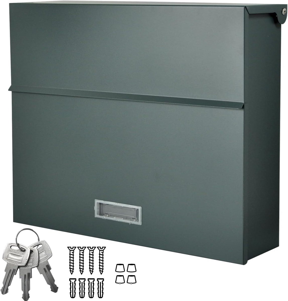 Wandmontage Brievenbus - Postkast - Veilig Post Ontvangen - Verhoogt Esthetiek - 37x31x10cm - Antracietgrijs Mat