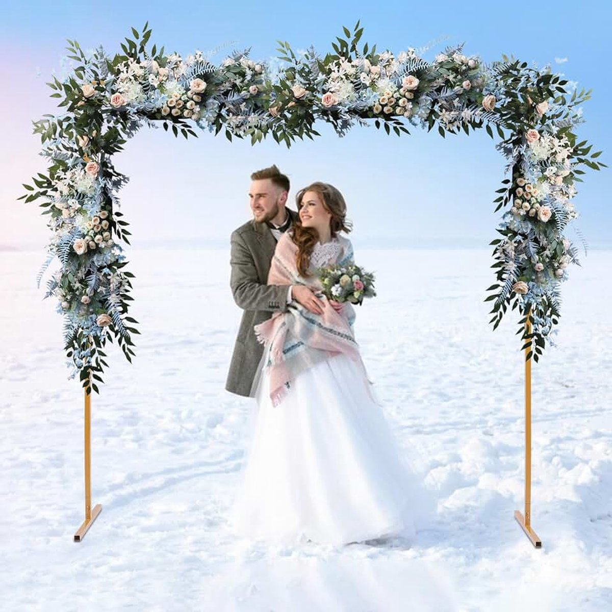 2 x 2 m bruiloft boog achtergrond achtergrond standaard metalen rechthoekige boog frame voor ceremonie party verjaardag bruid baby shower jubileum prieel ballon decoratie