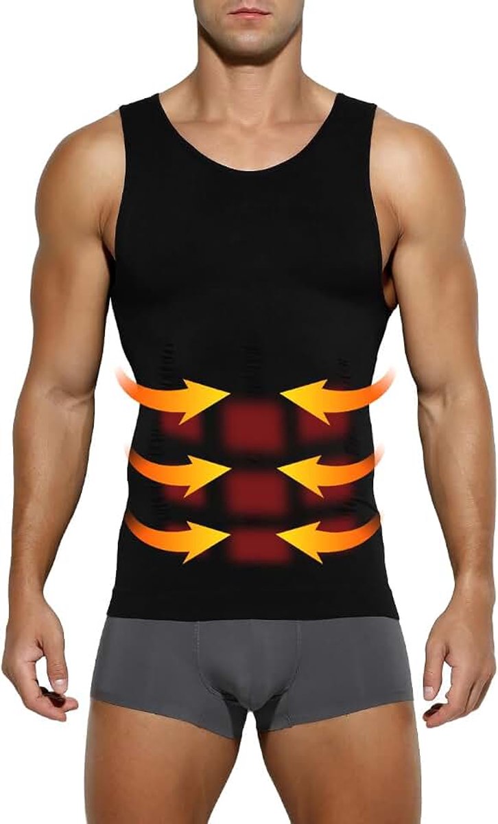Kevin Heren Compressie Vest Mannen Elastische Body Shaper Mouwloos Afslanken Shirt Ademend Onderhemd