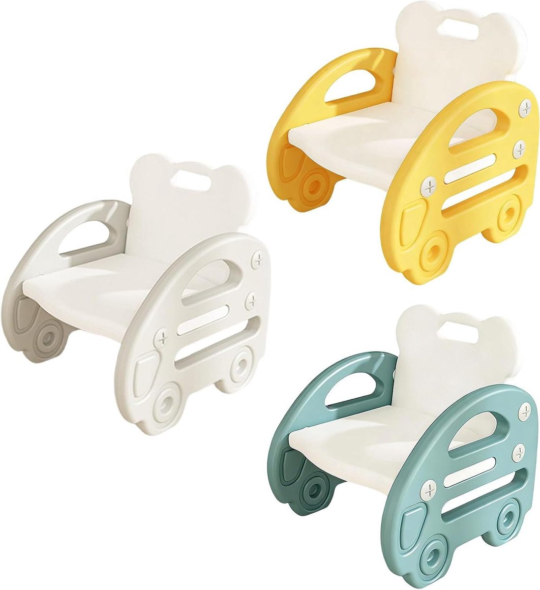Kinderstoel - Peuterstoel Kleuterstoel - Zelfstandig Zitten - Robuuste Draagbare Constructie - 33 x 15 x 33 cm - Groen