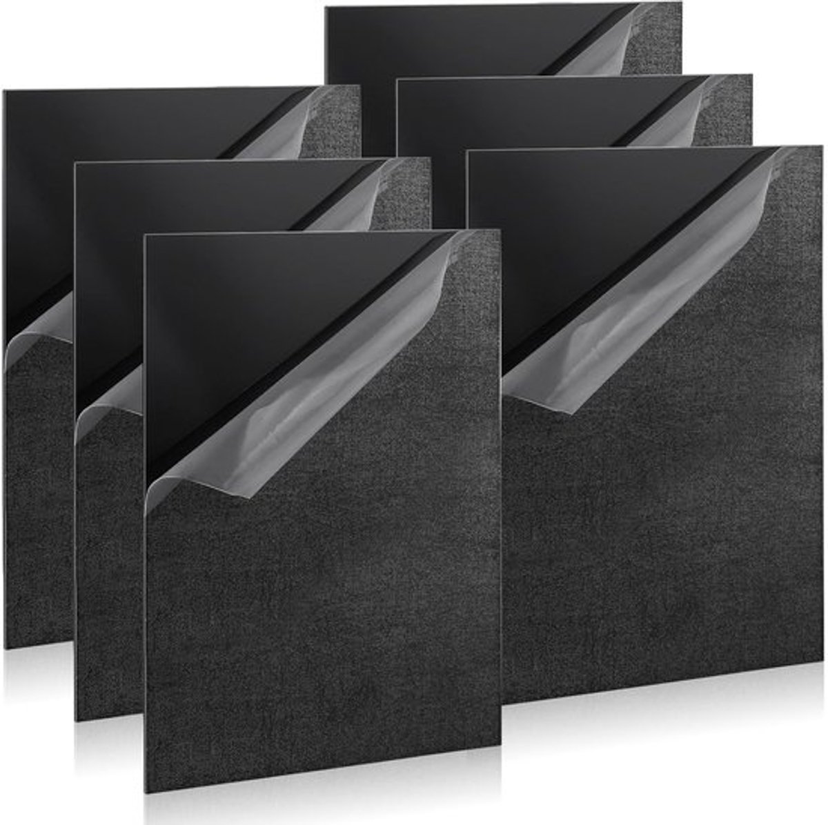 Acrylpaneel Zwart, Set van 6, 297 x 210 x 2 mm, Perfect voor Fotolijsten, Projecten en Presentaties