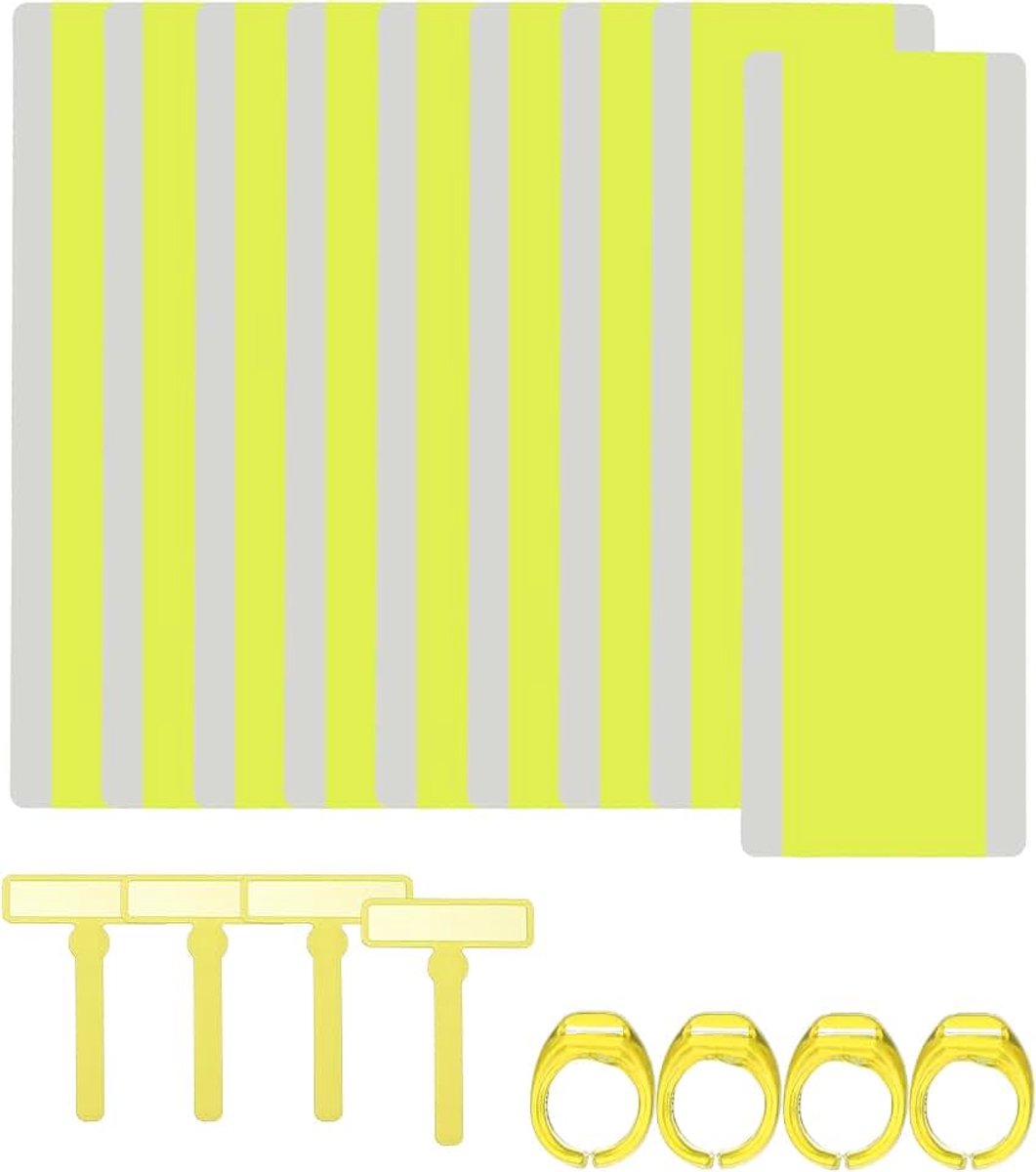 16 stuks dyslexie-leeshulpen, gekleurde overlay leestrackers, geleide leesstrips, bladwijzers met vingertopwijzers voor leraren, geel