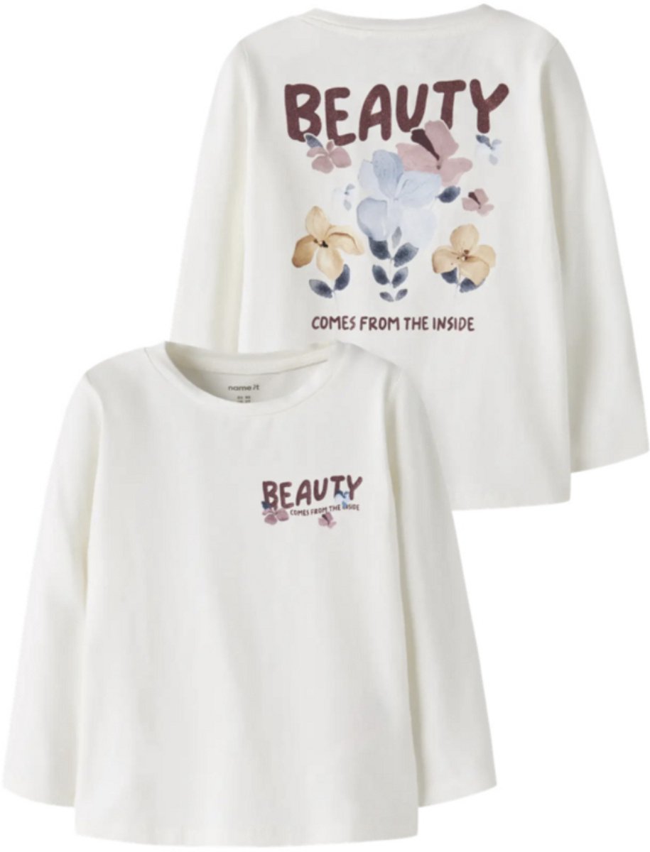 Name It - T-shirt - NMFNADELA - Beauty - Cloud Dancer - Maat 110