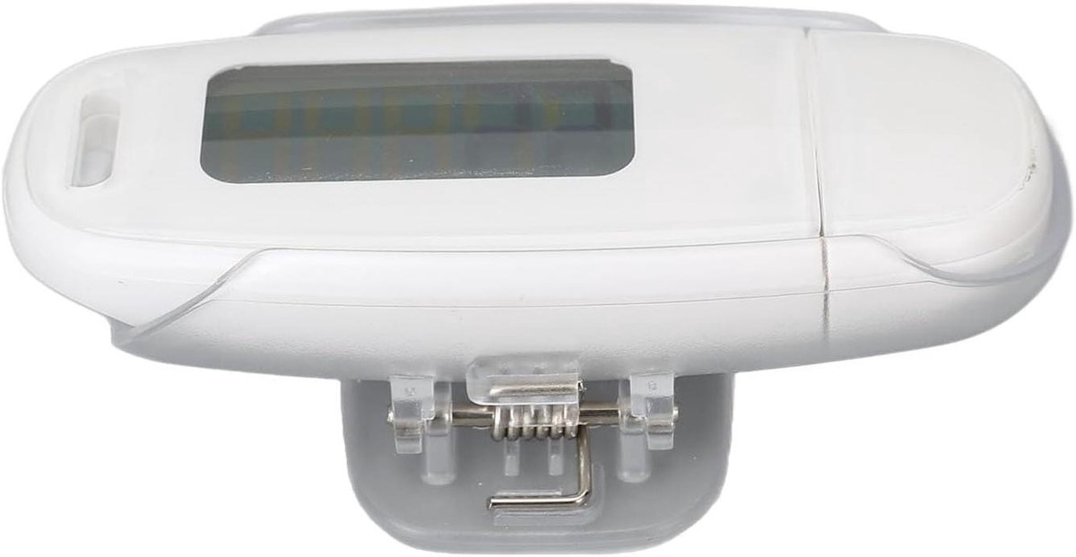 Stappenteller - Loopmeter Activiteitentracker - Fitness Doelen - Verlicht LCD Scherm - 9 x 5 x 4 cm - Wit