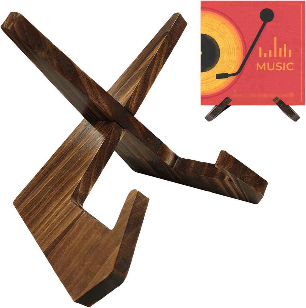 Vinylstandaard - Hout - Retro Stijl - Perfect voor uw woonkamer - SnelShoppen
