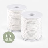 ZoeZo Kaarslont op Rol 66 Meter - 2 Stuks - Katoenen Kaarslonten - Lont voor Zelf Kaarsen Maken - DIY Kaarsenbenodigdheden