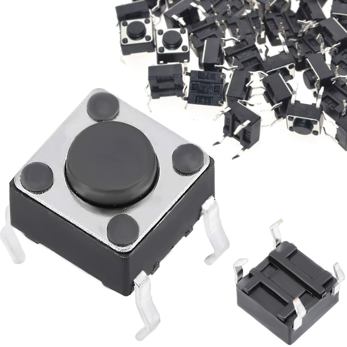 Micro-schakelaar, 4-pins tactiele drukknop 6 x 6 x 4,5 mm, momentane tactiele knopschakelaar, aanraken, elektronische componenten, voor paneel PCB (100 stuks)