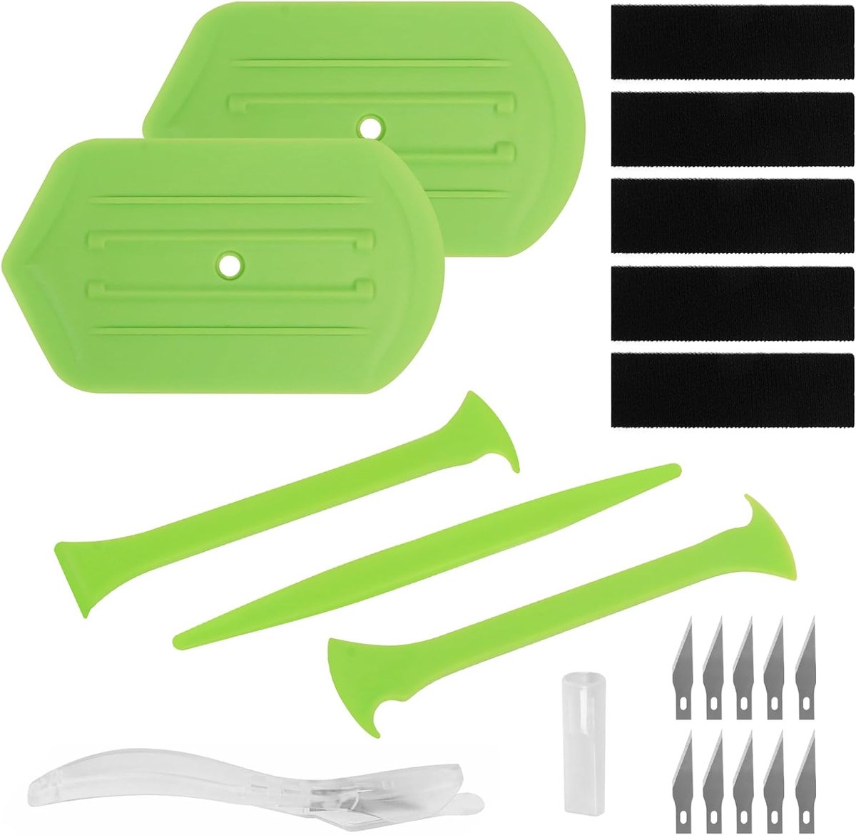 Set met 21 stuks installatiegereedschap voor autofolie, applicatieset voor auto's, met professioneel cutter en rakel voor de installatie van autofolies