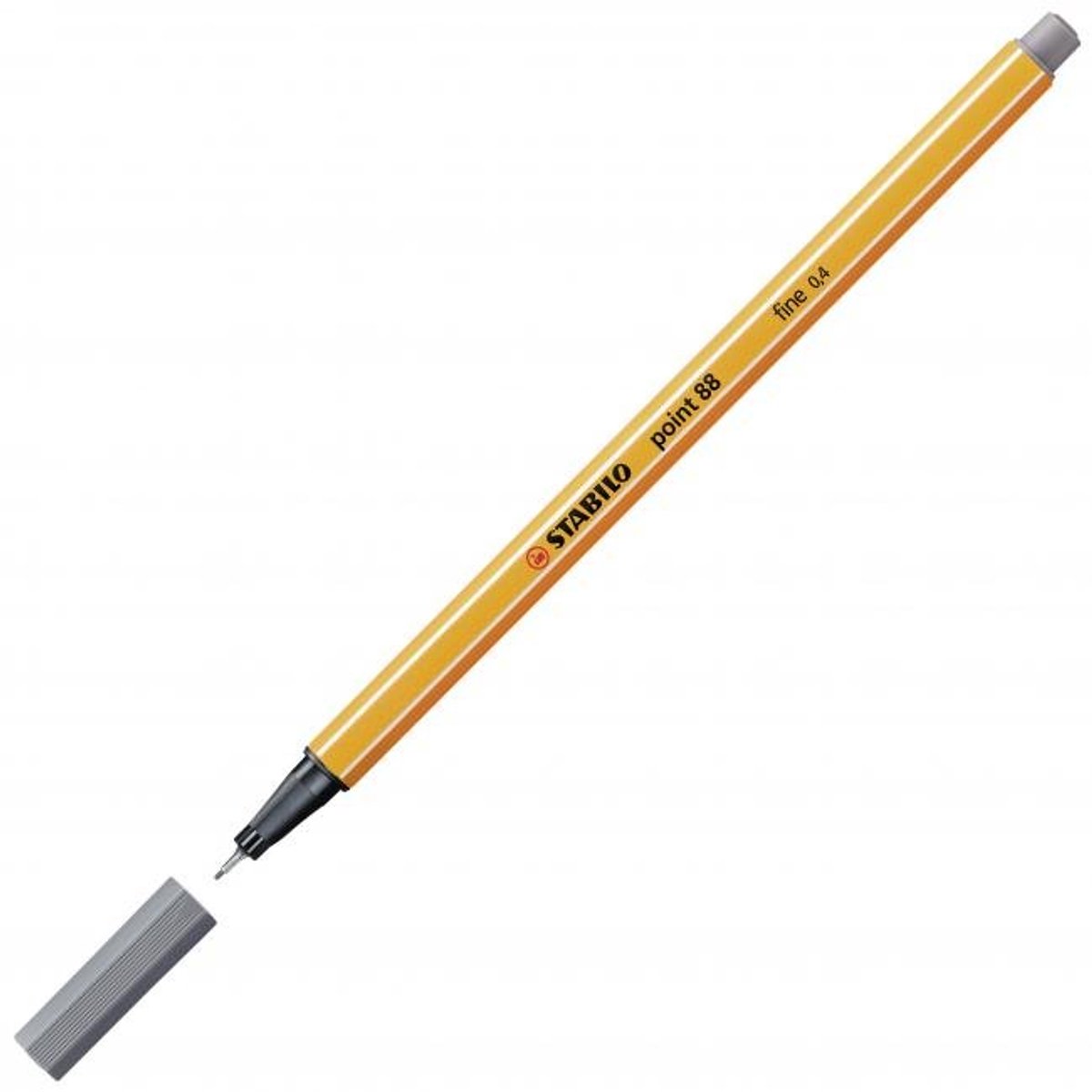 Stabilo Cienkopis 0,4mm - Donkergrijs, Lange Schrijflijn