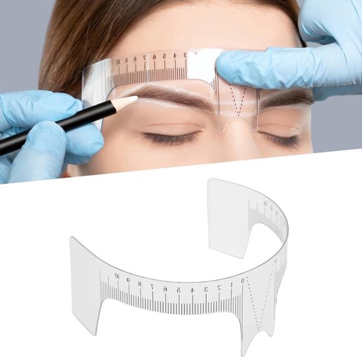 Microblading liniaal - Duurzaam - Wenkbrauw meetgereedschap - Neusbrug liniaal - Make-up - Geschikt voor Professioneel Gebruik - Zwart