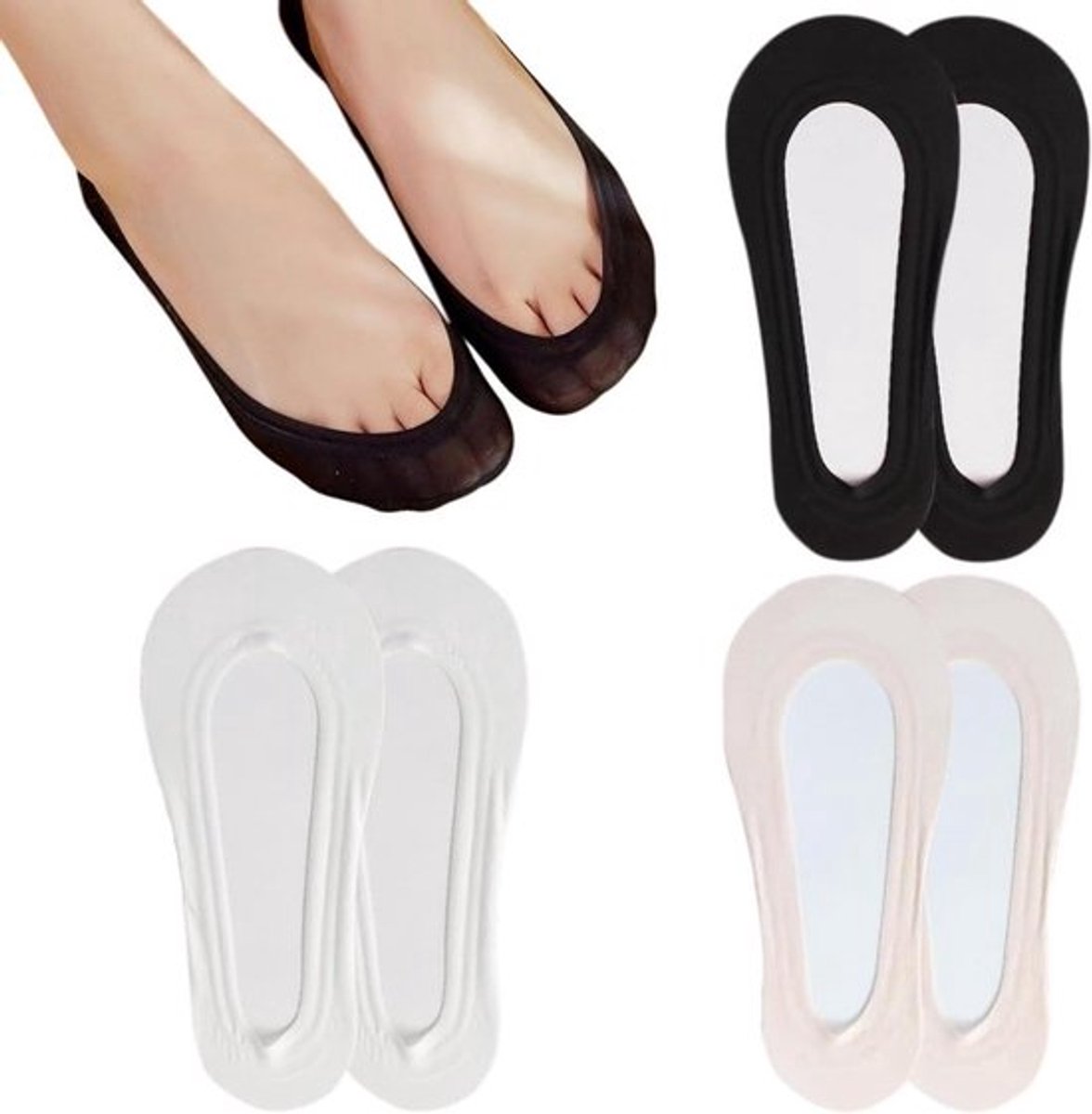 - Enkelsokken - Dames & Heren - Ballerina - Sneakersokken - Ademend - Onzichtbaar - Antislip - Maat 36-39 - Geschikt voor Ballerina Sneakers - Grijs - Halve Sokken voor Heren en Dames, Set van 3 paars