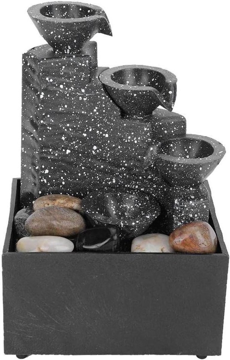 Waterval Binnenfontein met LED-licht en USB-aansluiting voor Bureaublad - Tafelbladfontein met Waterval en Waterornament