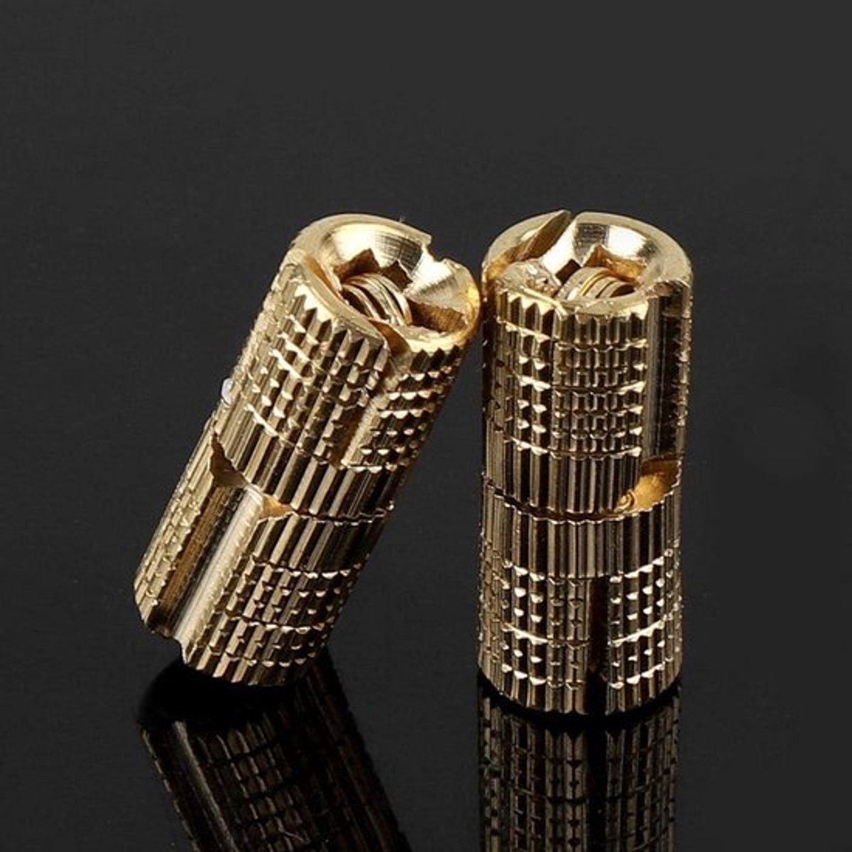 4 stuks 8 mm cilindrisch messing barrel onzichtbaar meubelscharnier