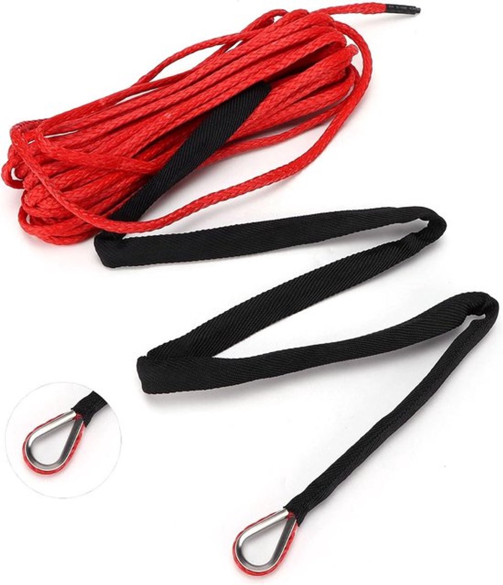 Synthetisch touw 7700LBS - Nylon vervangingslijn - Off-road voertuigen - Haak - Beschermhoes - Bootkit - Zware toepassingen - 15 meter
