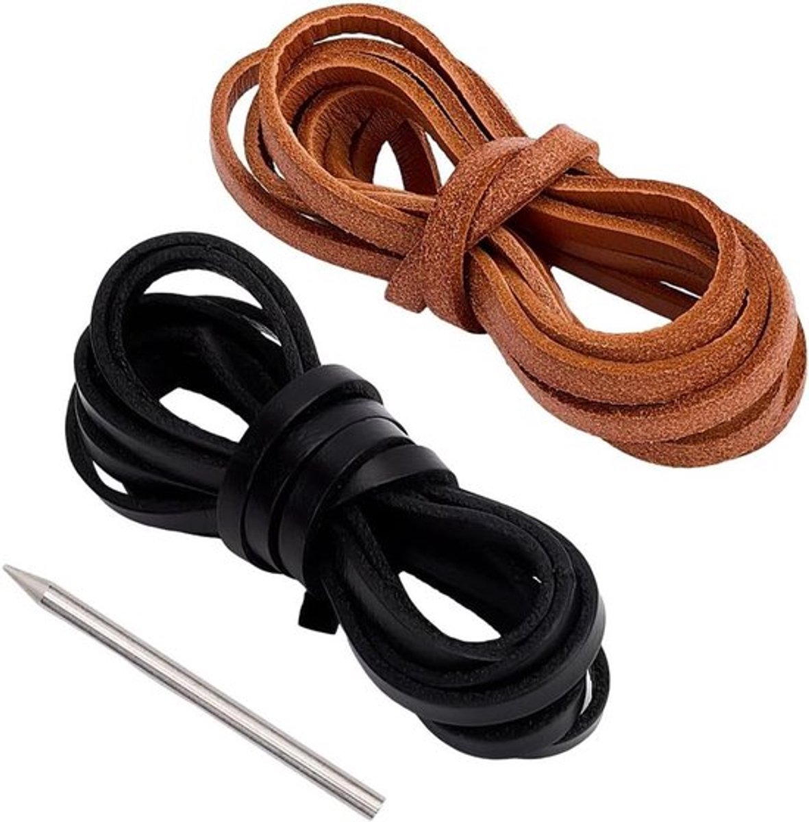 Softbal handschoen-herstelkit - baseball - reparatie - zwart - catchershandschoen - koeienhuidleder mitt - draagbare sport - platte veters - RVS veternaald - handschoenen - atleten