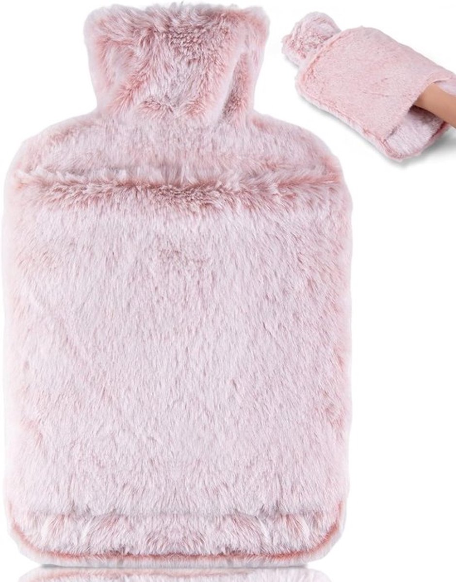 - Warmwaterkruik met Zachte Fleece Hoes – 1,5 L – Lekvrij en Wasbaar – Natuurlijk Rubber voor Kinderen en Volwassenen
