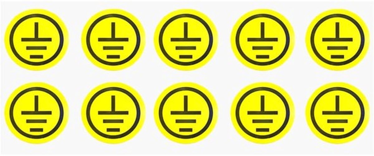 Zelfklevende Aarde Terminalstickers, 10 Stuks voor Elektrische Veiligheid