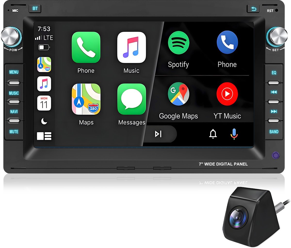 Cestovet Autoradio - Geschikt Voor VW volkswagen Polo 9N Golf 4 Passat B5 T5 - Android 15 - 2+64GB - Draadloos Apple Carplay & Android Auto - Bluetooth Wifi GPS - Achteruitrijcamera