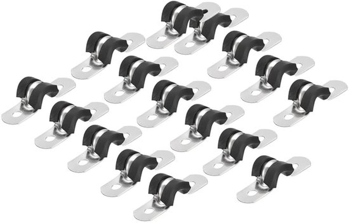 Kabelklem 30 Stuks - U-vormige Beugel - Geïsoleerde Klem - Roestvrij Staal 304 - Slijtvast - Flexibel en Duurzaam - Pijpklem