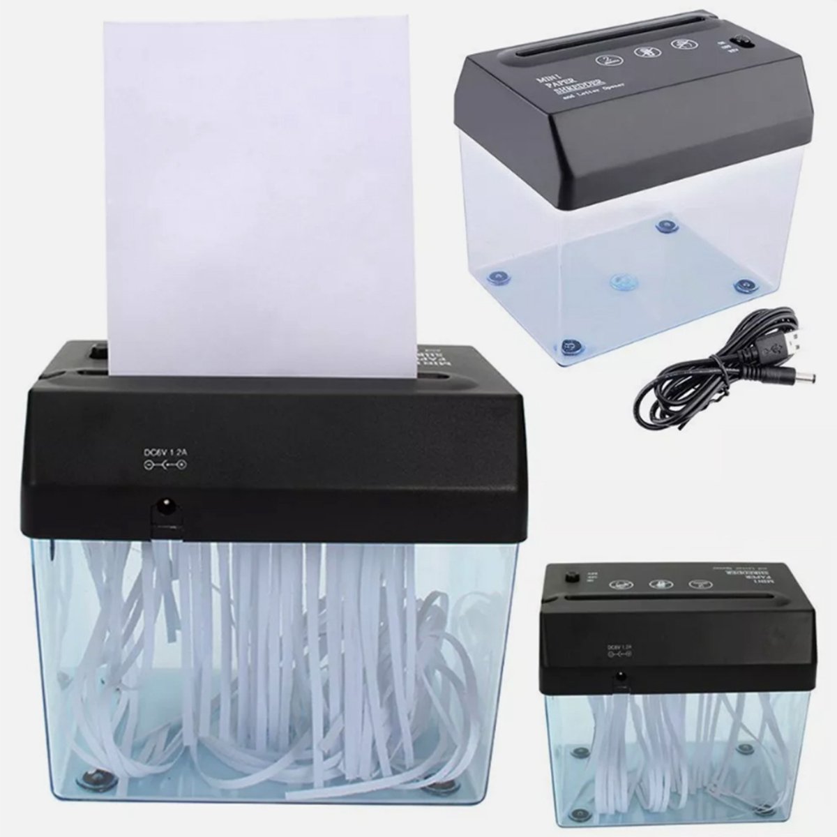 Mini Usb-Papiervernietiger, Draagbare Bureau-Papiersnijder, Veelzijdige Shredder, Werkt Op Usb/Batterij