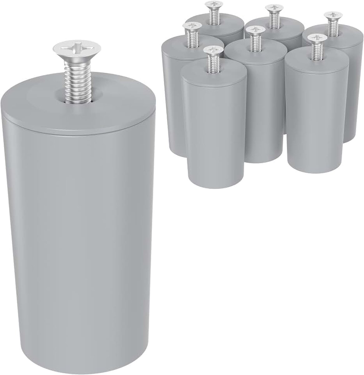 Aanslagpunt-stopper voor rolluiken, set van 8 40mm incl. schroef & dichting, Grijs, eindstopper, rolluikbescherming compleet
