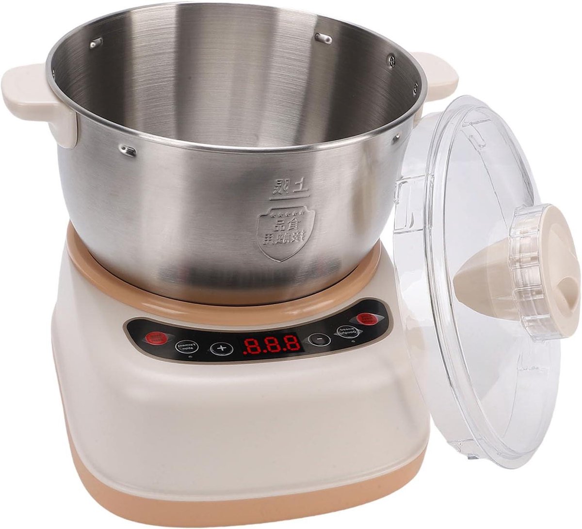 Deegmixer Elektrisch - Broodbakmachine Keukenmachine - Brood Deeg Maken - Met Fermentatie Functie - 5L Kom - Zilver
