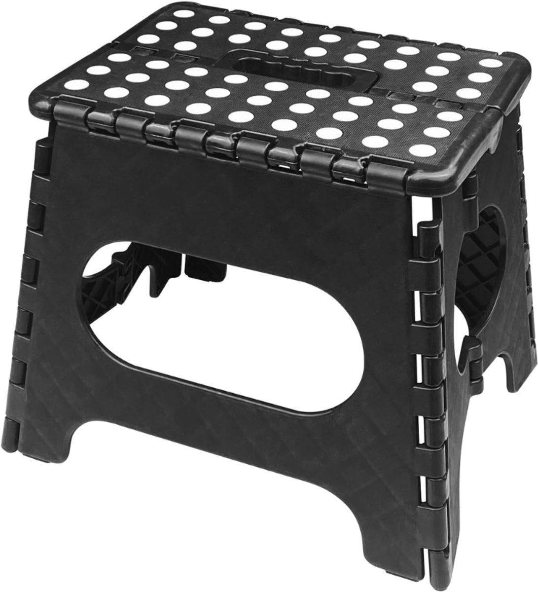 ZRNS® Opstapje Inklapbaar - Opstapkrukje Volwassenen - Anti-slip - Keukentrapje - Huishoudtrap - 27 cm Hoog - Zwart