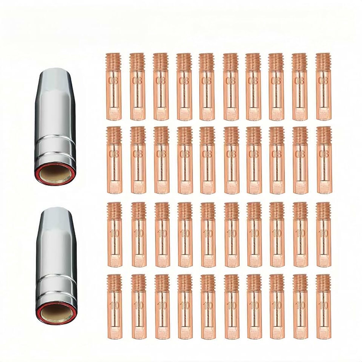 42 STKS MIG Lassen MB15 15AK Contact Tip 0.8/1.0mm 0.3 "MIG/MAG Lastoorts Verbruiksartikelen