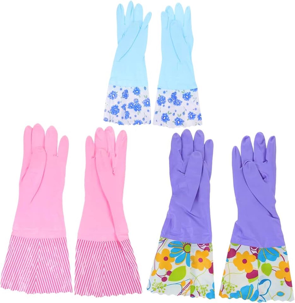 3 Paar keukenafwashandschoenen tuinreinigingswanten herbruikbare handschoenen latex handschoenen huishoudelijke schoonmaakmiddelen keukenhandschoenen om mee te koken winter