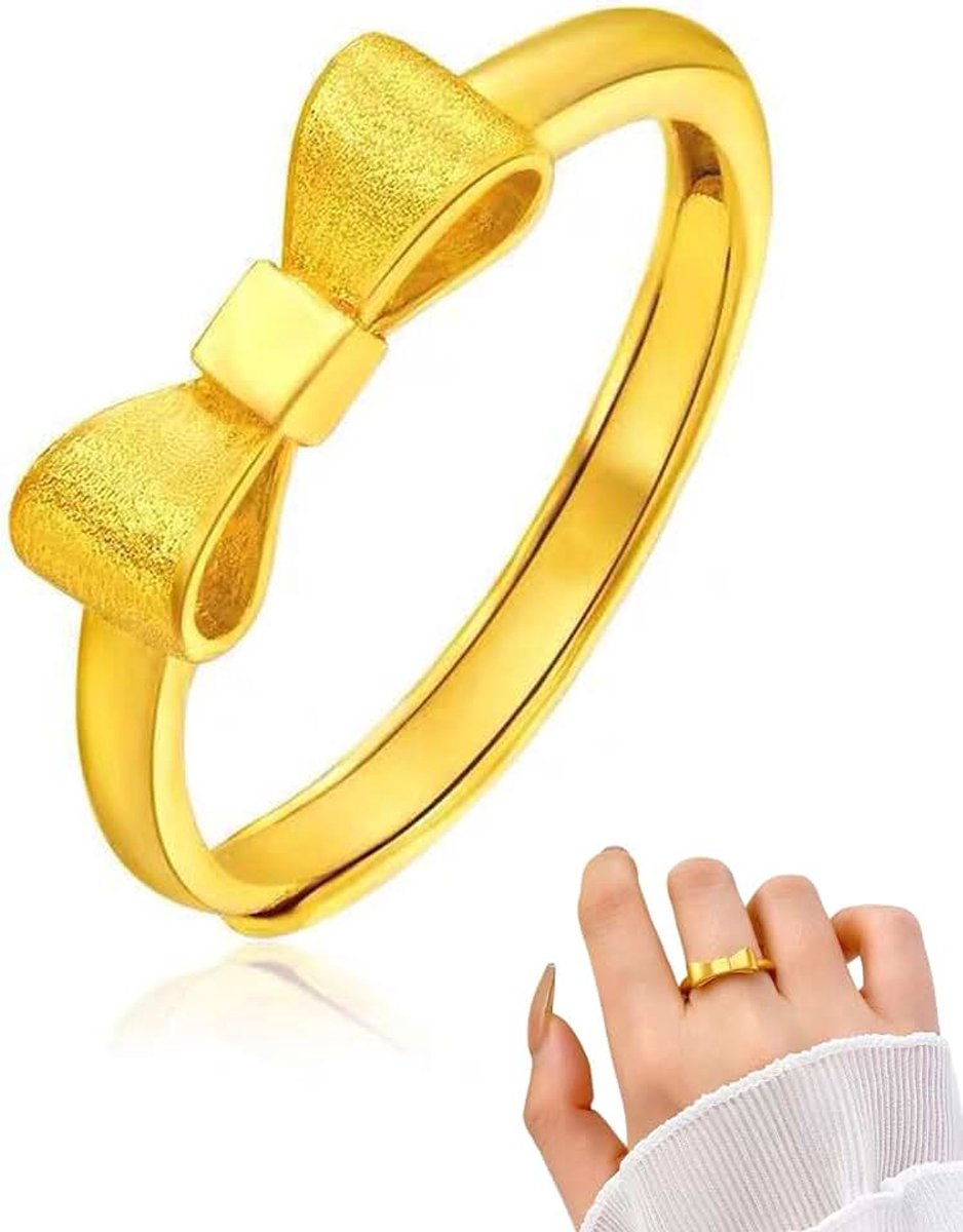 Ringen Damen – Statement Ring, Vergulde Ringen, Gouden Ring, Geschenk für Frauen Freundin Mama Mädchen (Goud)