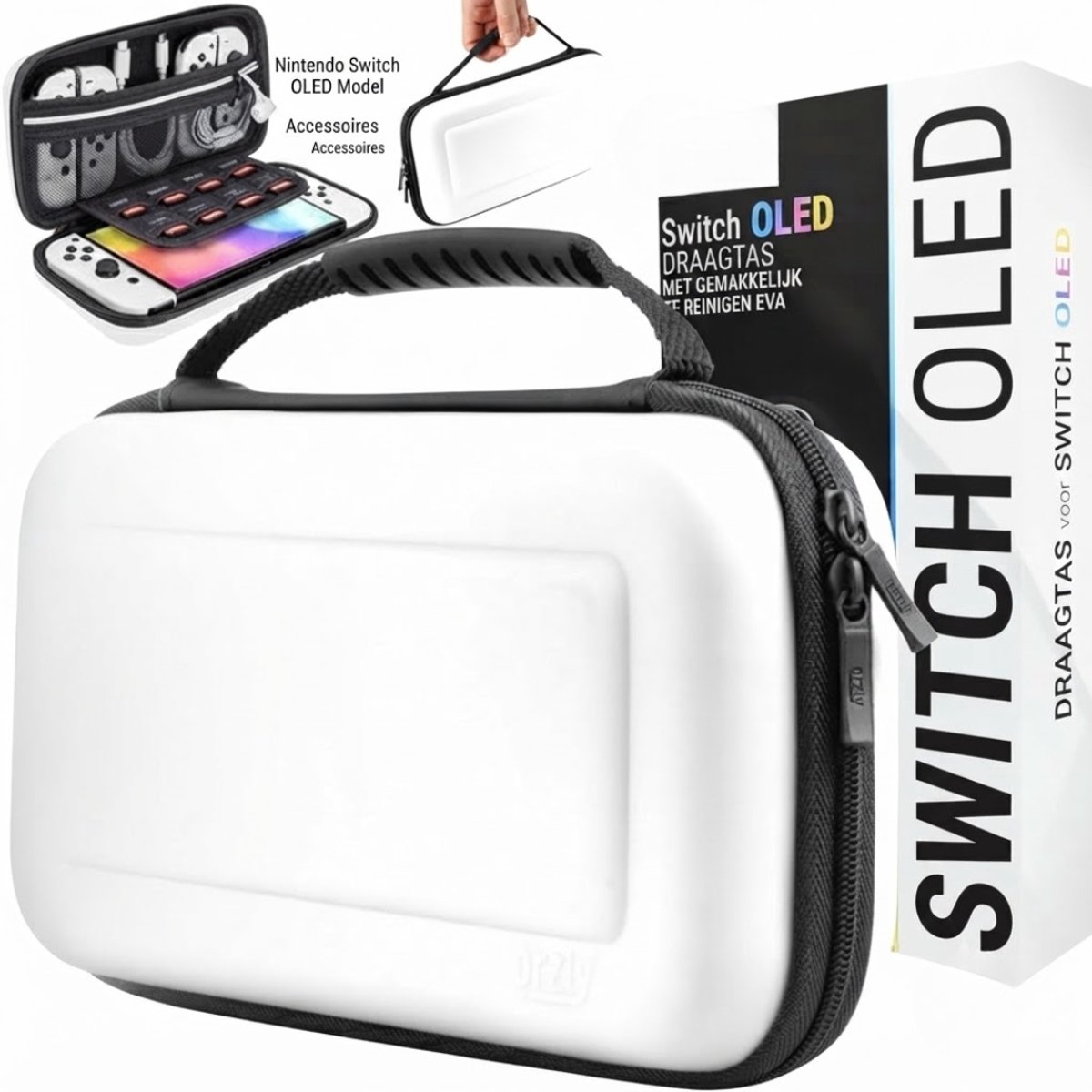 LNMsolutions® Nintendo Switch Case - Nintendo Switch Accessoires - Geschikt voor Nintendo Switch - Wit - 27cm × 15cm × 6cm