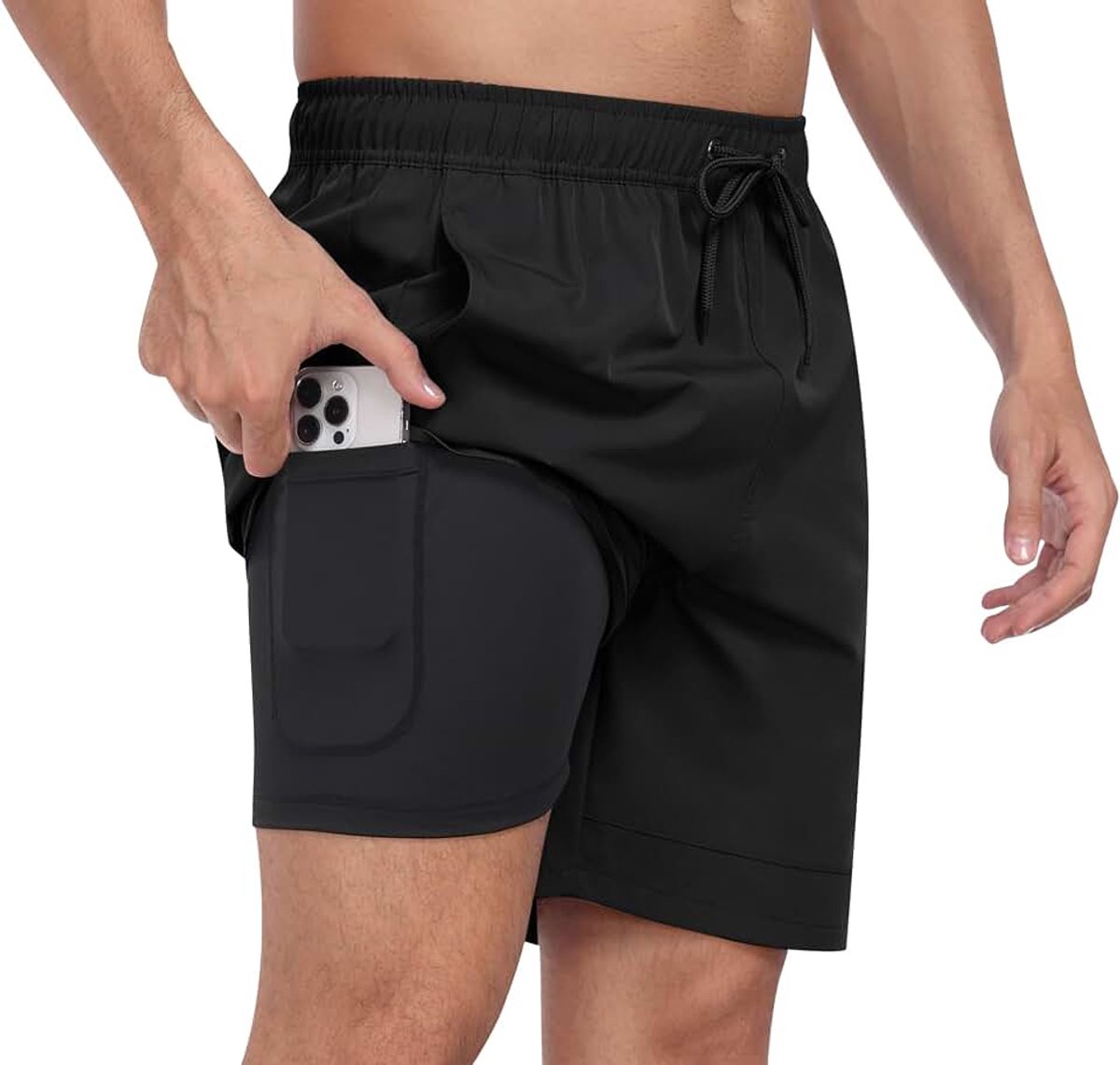 Zwembroek voor heren 9 inch sneldrogende heren brede strandshorts stretch heren zwembroek