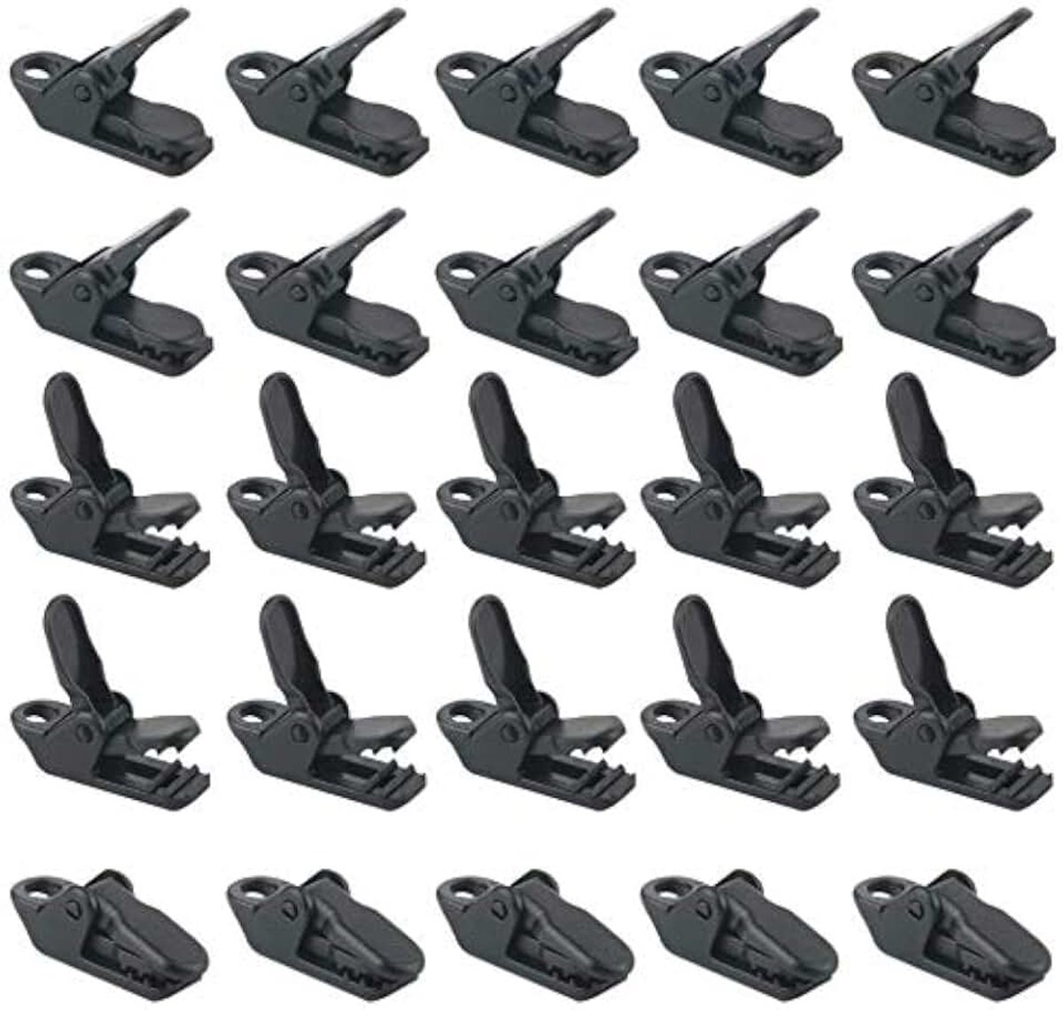 Tentclips, set met clips, klein, zeilhouders, 25 stuks, winddicht, camping, coortent, krokodillenklem voor buiten