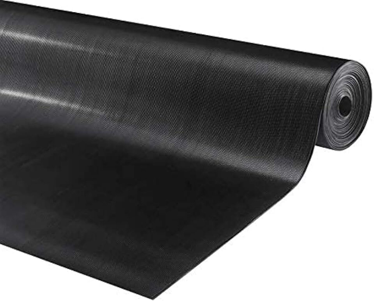 geribbelde rubberen matten - S Largeur 40cm zwart.