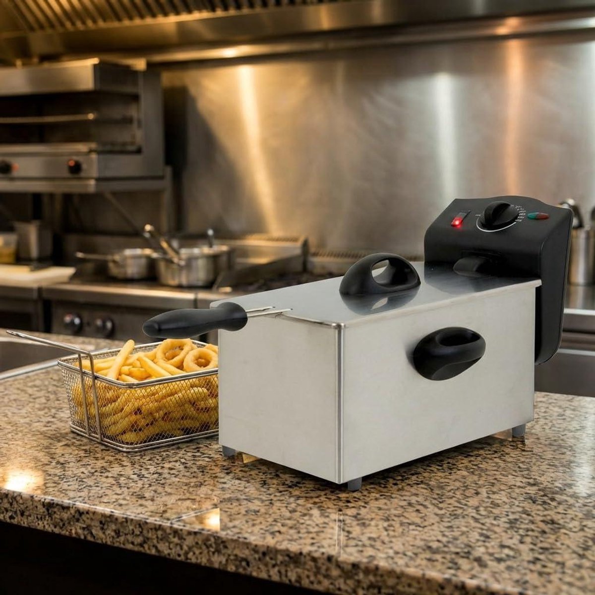 Elektrische Friteuse - Frituurpan - Lekkere Snacks - Variabele Temperatuur - 2 Liter - Zwart RVS