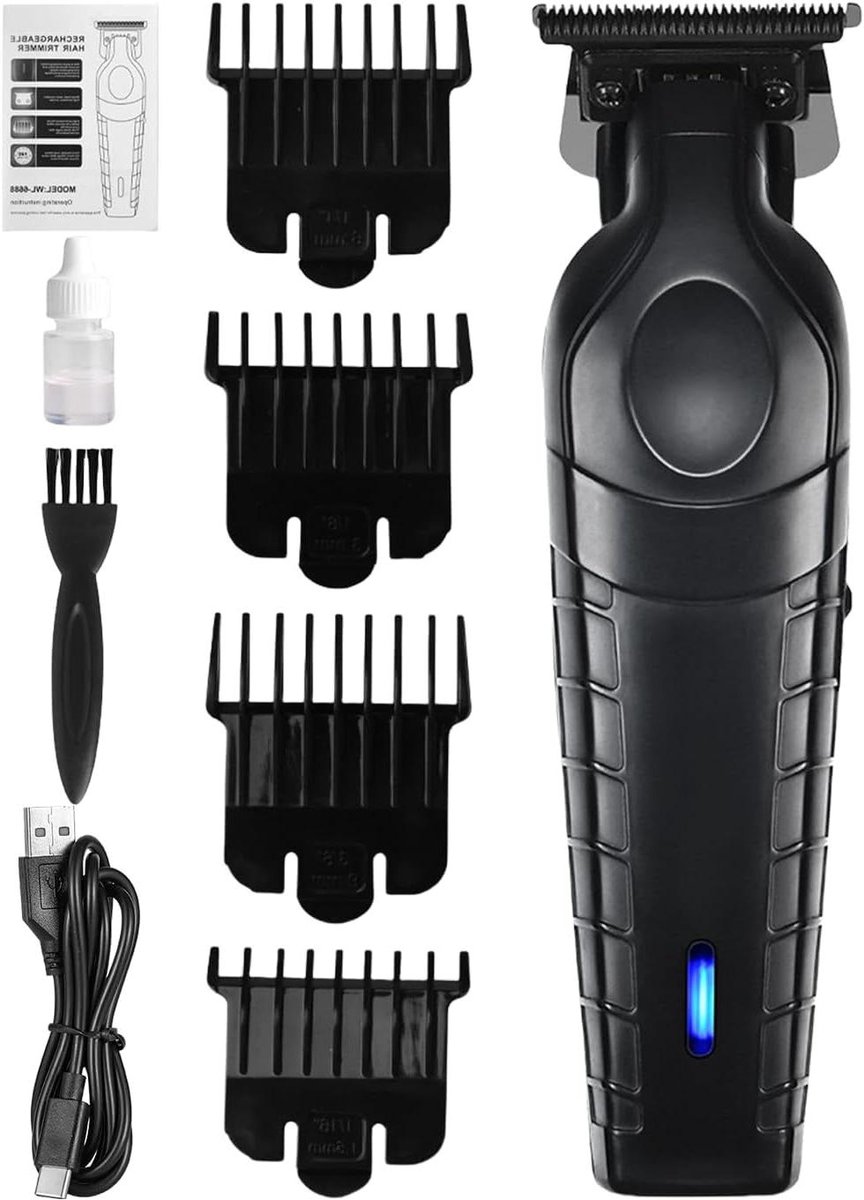 Elektrische trimmer - Gezichtsverzorger - Persoonlijke verzorging - Stille werking - 180 min batterij - Zwart