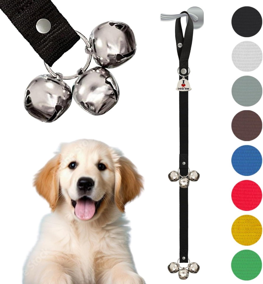 Honden Deurbellen - Zindelijkheidstraining Bel - Zindelijkheidstraining Hond - Extra Luide Bellen - 147 x 104 cm - Zilver