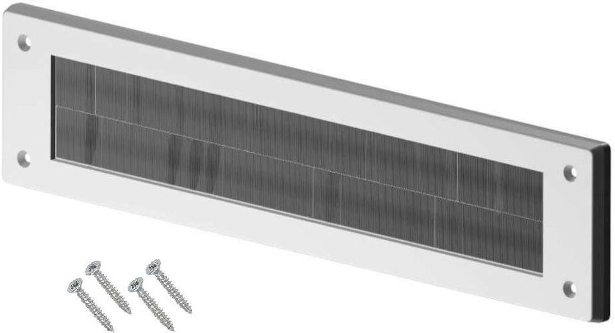Brievenbus Borstel - Tochtstopper - Tocht Weren - StormSeal Technologie - 343 x 80 mm - Wit