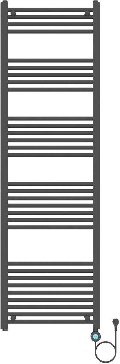 BELRAD elektrische verticale radiator met wifi – 1800x550 mm – 1000W – mat zwart – digitale thermostaat – aansluiting rechts