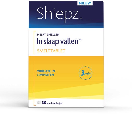 Doos Shiepz smelttabletjes. Nieuw, helpt sneller in slaap vallen. Vrijgave in 3 minuten. 30 smelttabletjes.