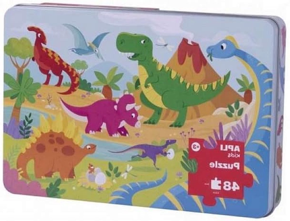 Dinosauruspuzzel - Legpuzzel - Kinderen Leren - 48 Stukjes - 48x32 cm - Meerkleurig