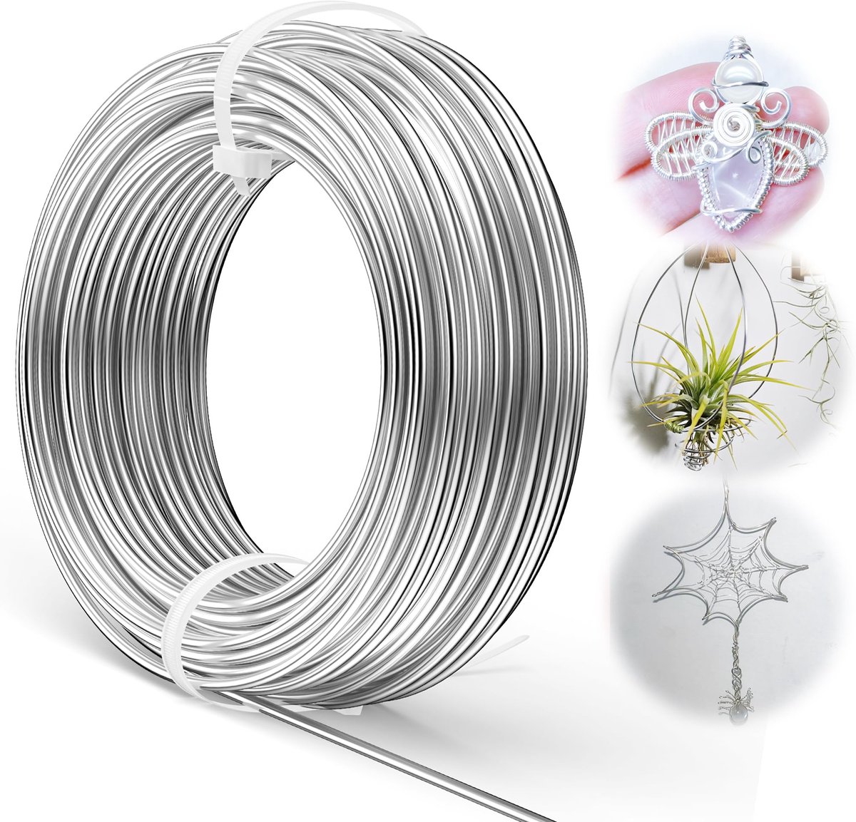 Aluminium Draad 3 mm x 30 m - Knutseldraad voor Sieraden, Binddraad, Modelleerdraad - Diameter 3 mm