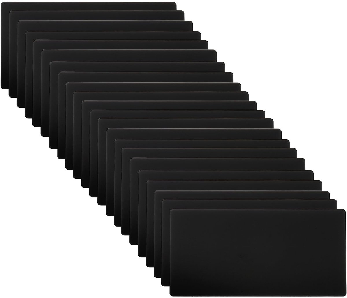 Aluminiumplaat, 22 stuks zelfklevende laserplaten, blanco graveerplaten, 0,5 mm dun, voor knutselen, doe-het-zelf huis, zwart