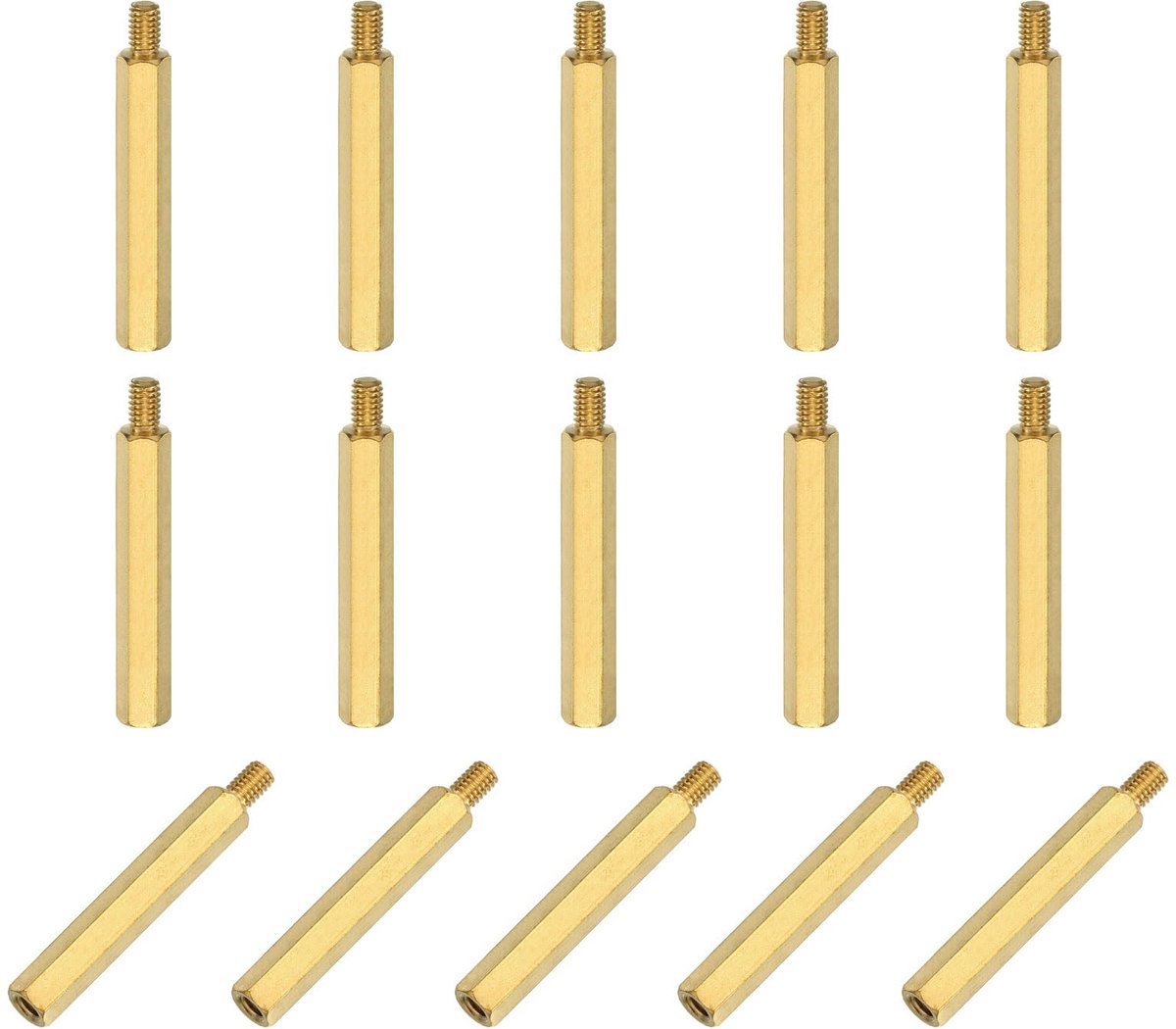 15 stuks mannelijke naar vrouwelijke schroefdraad ruimtelijke moeren, M4 x 35 mm + 6 mm zeshoekige messing afstandhouders voor moederbord PCB voor drone quadcopter, computer en printplaat