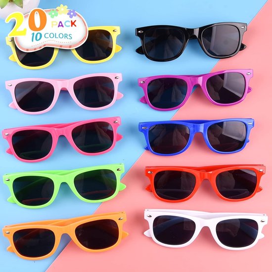 Bulk Neon Zonnebrillen voor Kinderen - 10 Kleuren Feestartikelen Zomer Strand en Verjaardag van Fun Central — afbeelding 4